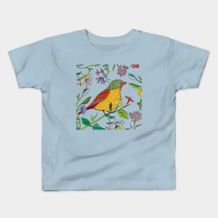 Hand Drawn Bird Spring Kids T-Shirt